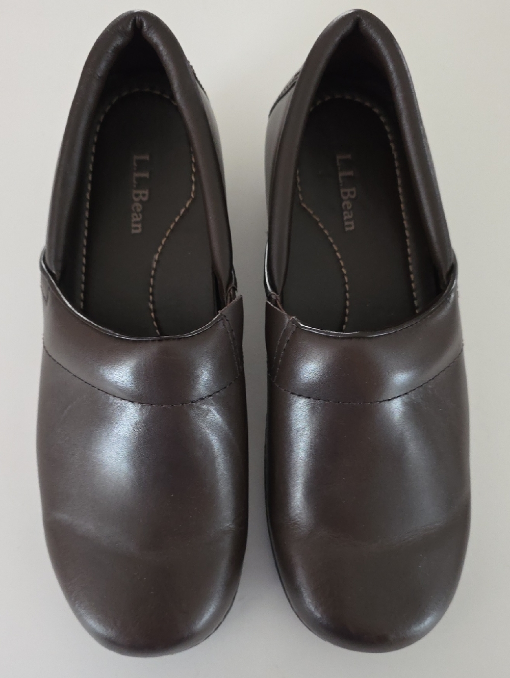 L.L.Bean Brown Leather Comfort Slip-Ons